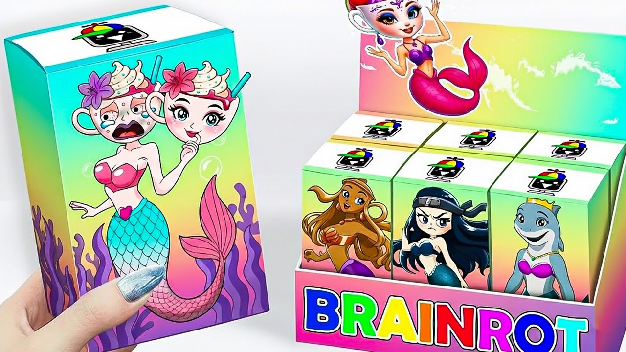 💖Paper DIY💖 Mermaid COUPLE SPRUNKI Incredibox BLIND BOX, Unboxing Blind Bag ASMR