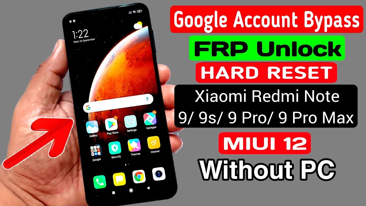 Redmi Note 9/9s/9 Pro/9 Pro Max Hard Reset & Google Account/FRP Bypass |MIUI 12 Without PC