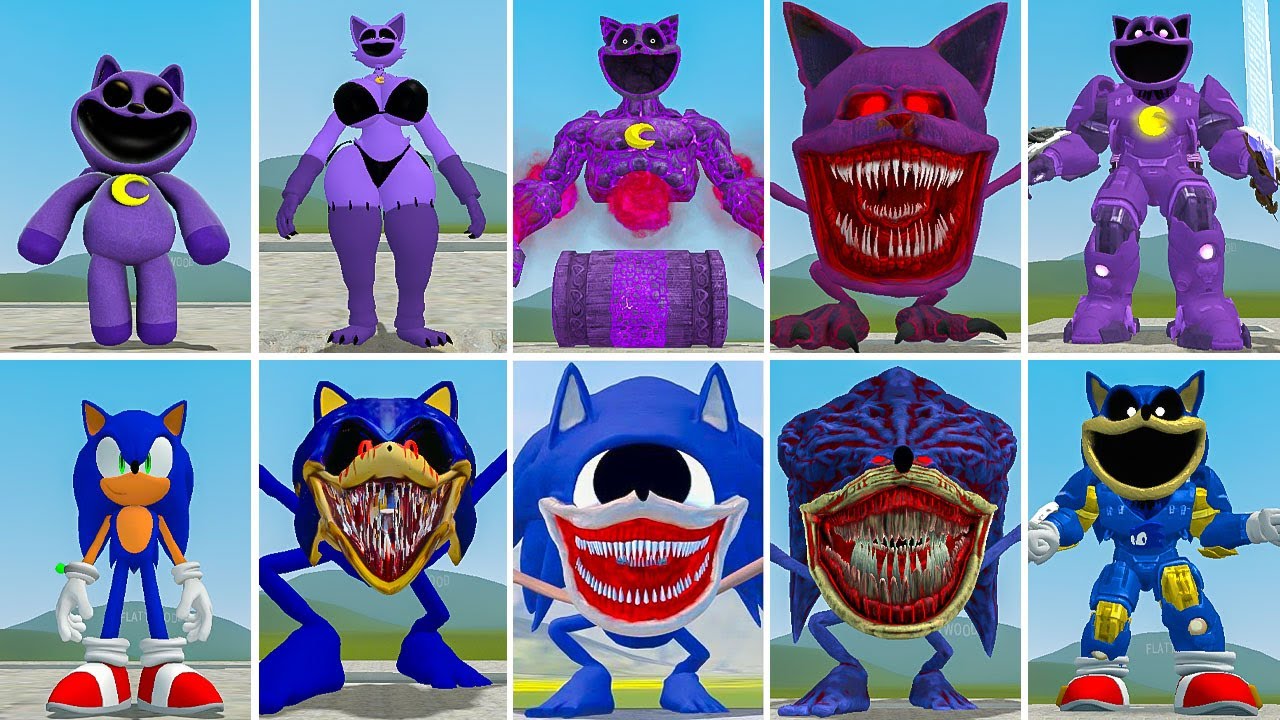 NEW CATNAP MONSTER FAMILY VS ALL ZOOCHOSIS SONIC MECHATTIAN FAMILY ? in Garrysmod!,...