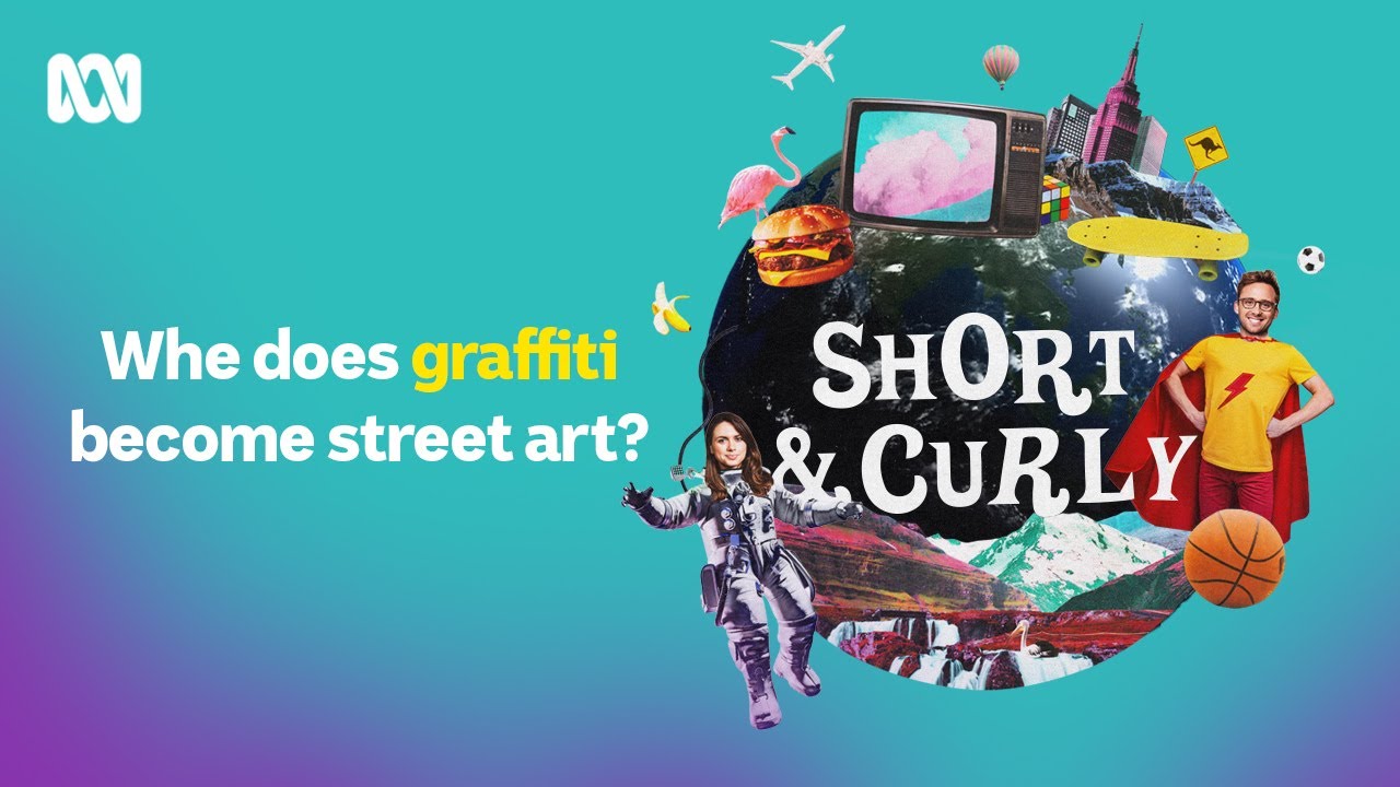 Graffiti or Gallery? When does graffiti become street art? | Short & Curly | ABC Big Kids