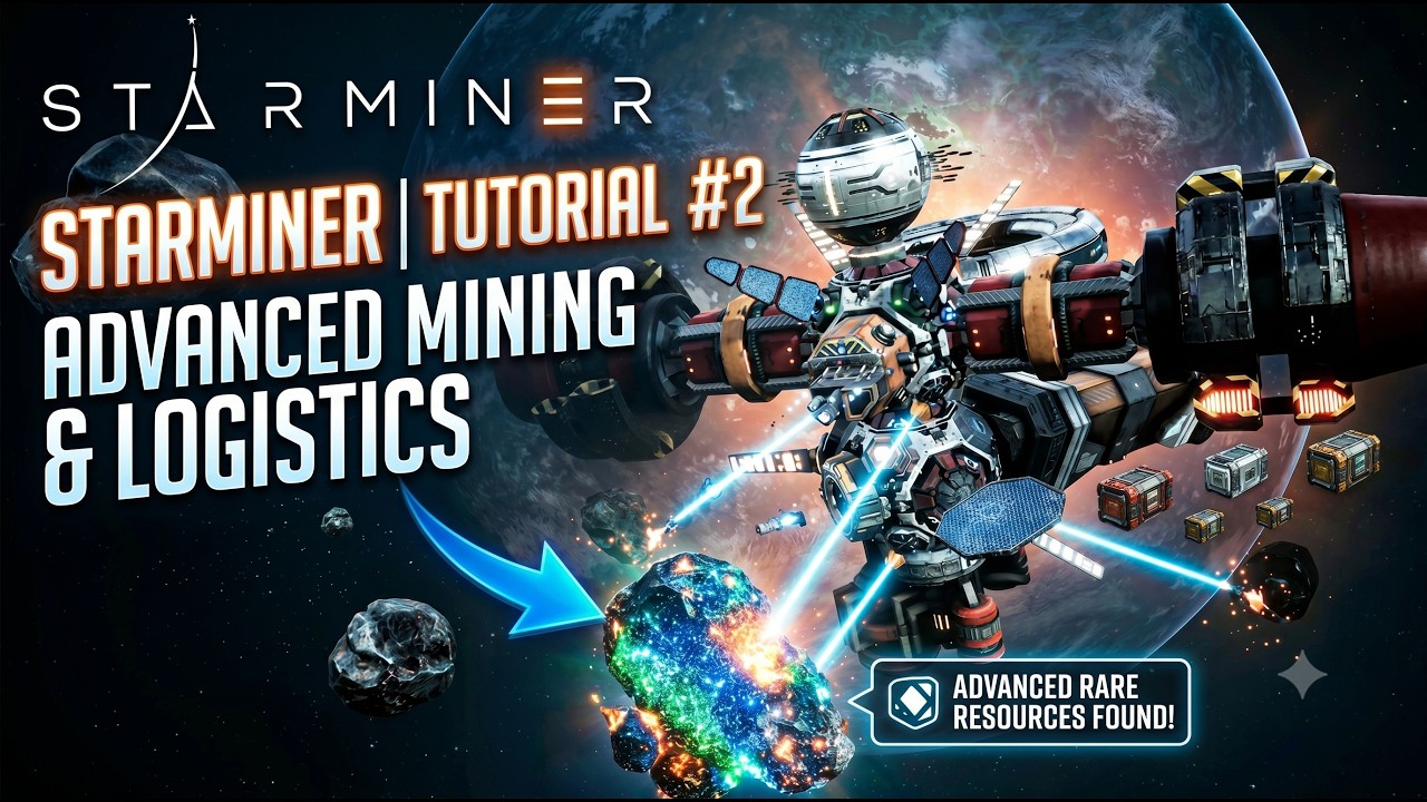 Starminer | Tutorial 2: Advanced Mining & Logistics | No Commentary | Chill & Play