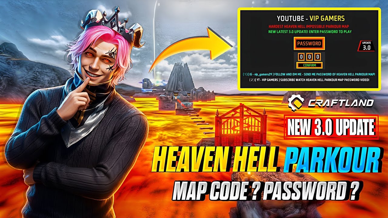 😱 Heavan Hell Parkour Map New 3.0 Update Password? Map Code? 🗺️ VIP GAMERS 