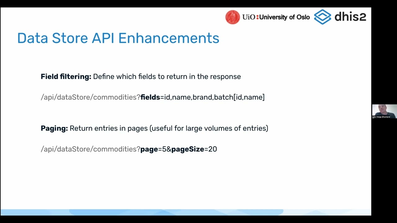 DHIS2 v2.38 Platform API: Data store improvements