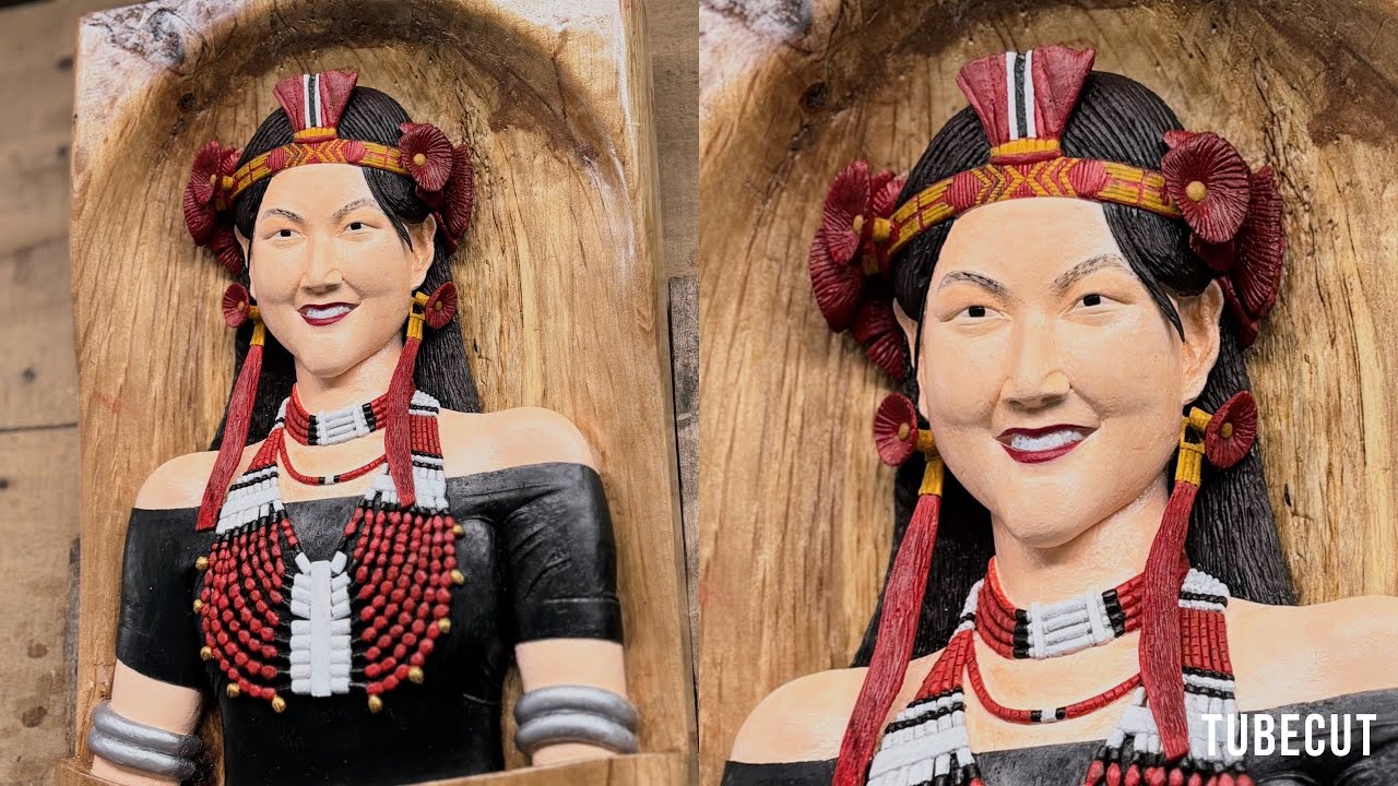 Sumi traditional attire wood sculpture/ craft