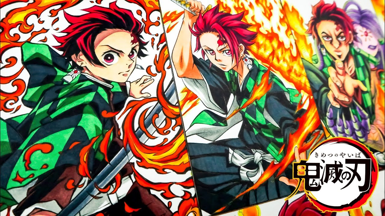 Drawing TANJIRO in different anime form | Demon slayer / 鬼滅の刃