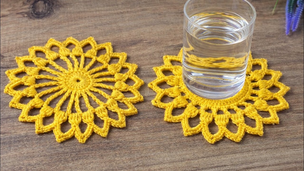 Örgü Bardak Altlığı Harika! 🌼