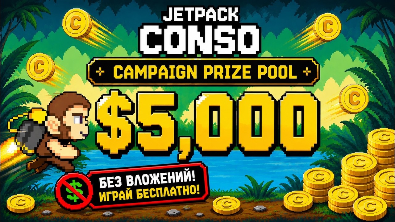 Jetpack CONSO -  ивент на $5000. Беги за монетами. Без вложений.