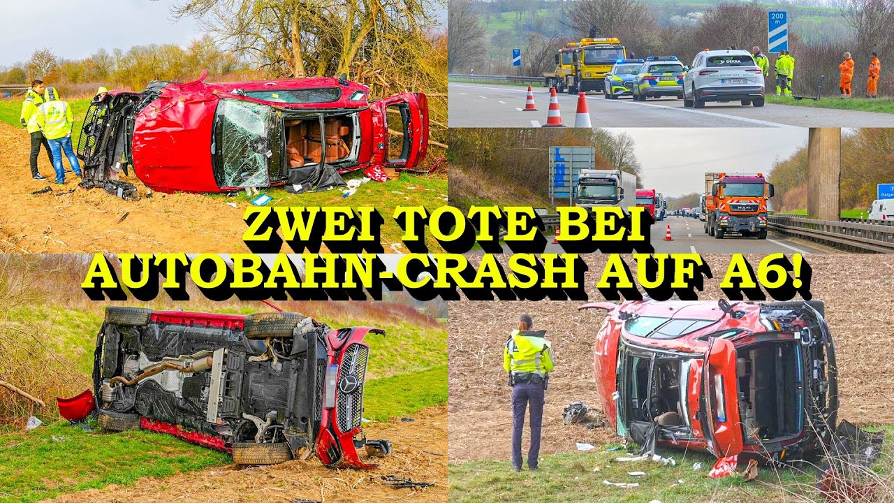 +++ ZWEI FRAUEN STERBEN BEI AUTOBAHN-CRASH +++ MERCEDES MIT 6 LEUTEN ÜBERSCHLÄGT SICH MEHRFACH | A6