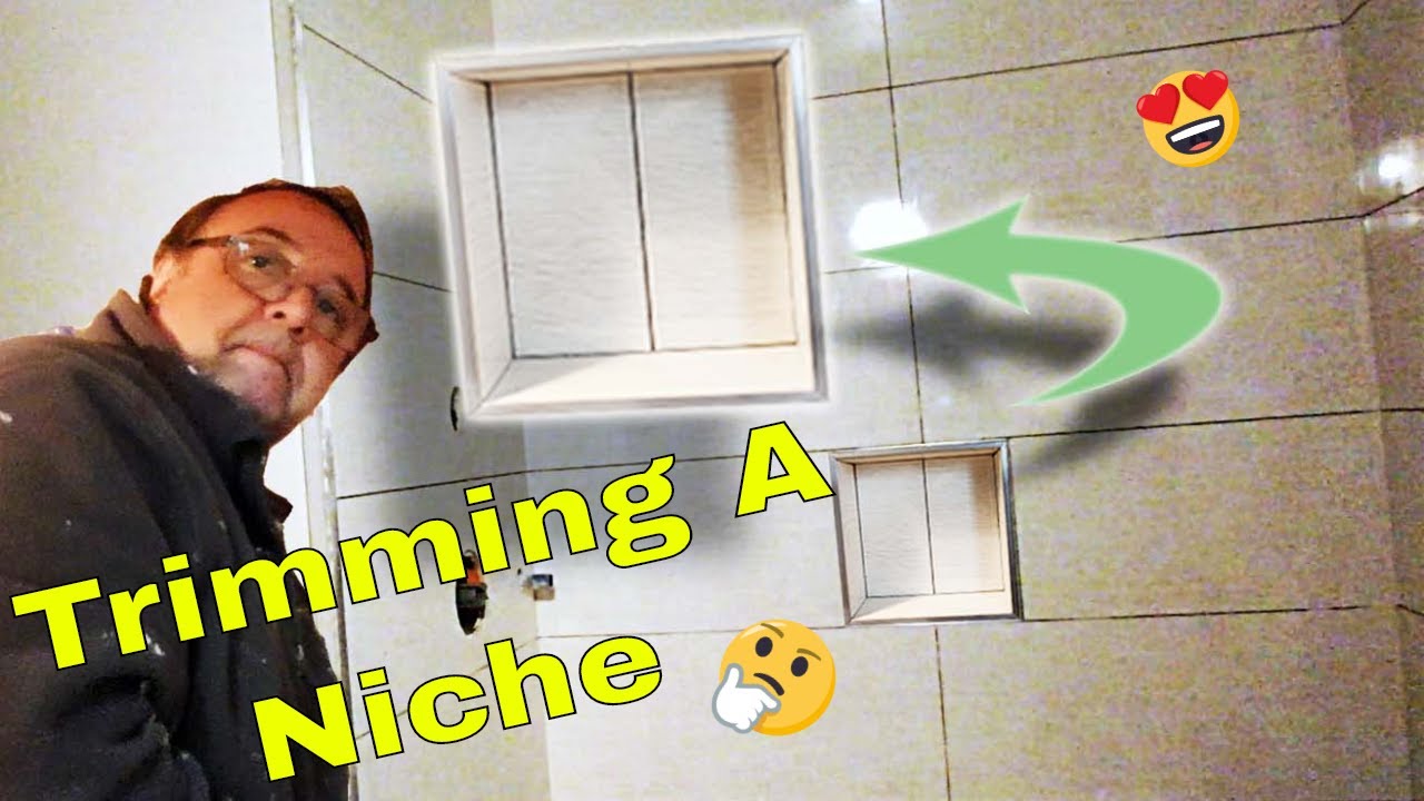 Clean cut metal shower niche trim, here is how