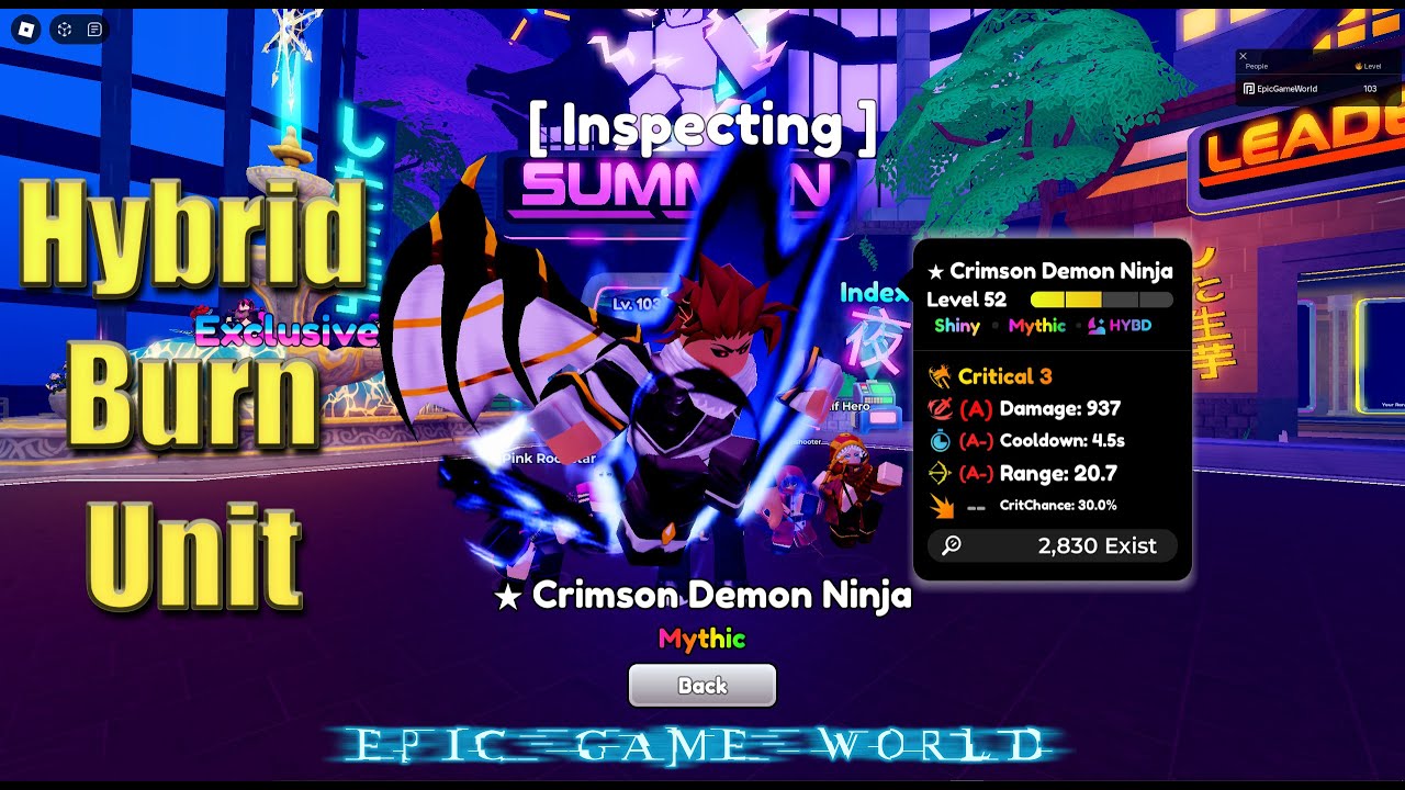 Fire Demon Ninja Evo and Showcase Anime Defenders Roblox