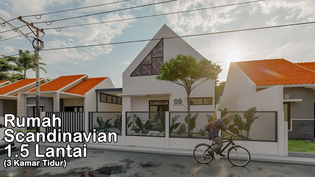 Rumah Scandinavian 1.5 Lantai (3 kamar tidur) minimalis