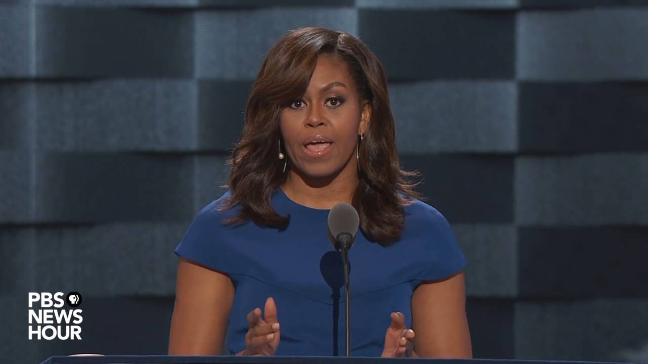 First lady Michelle Obama on bullies: 'We they go low, we go high'