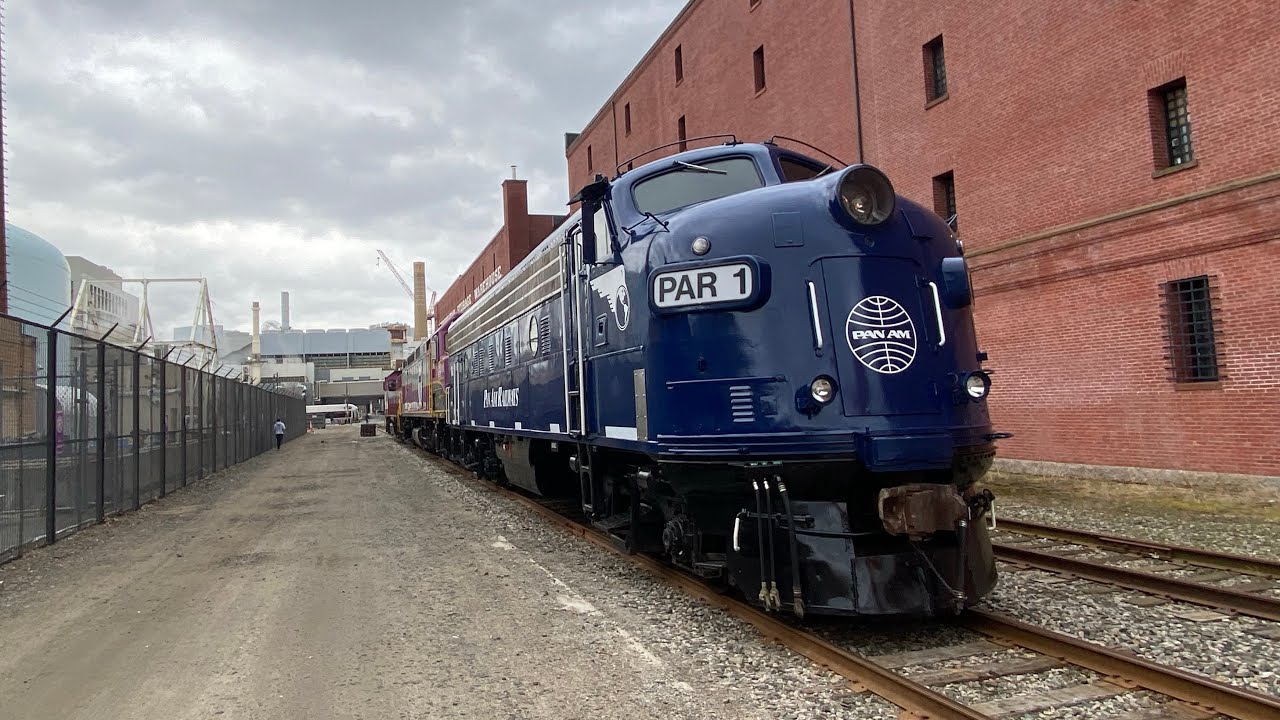 Pan Am Railways FP9A PAR 1 Makes a Rare Journey Through Cambridge, Massachusetts | March 31, 2022