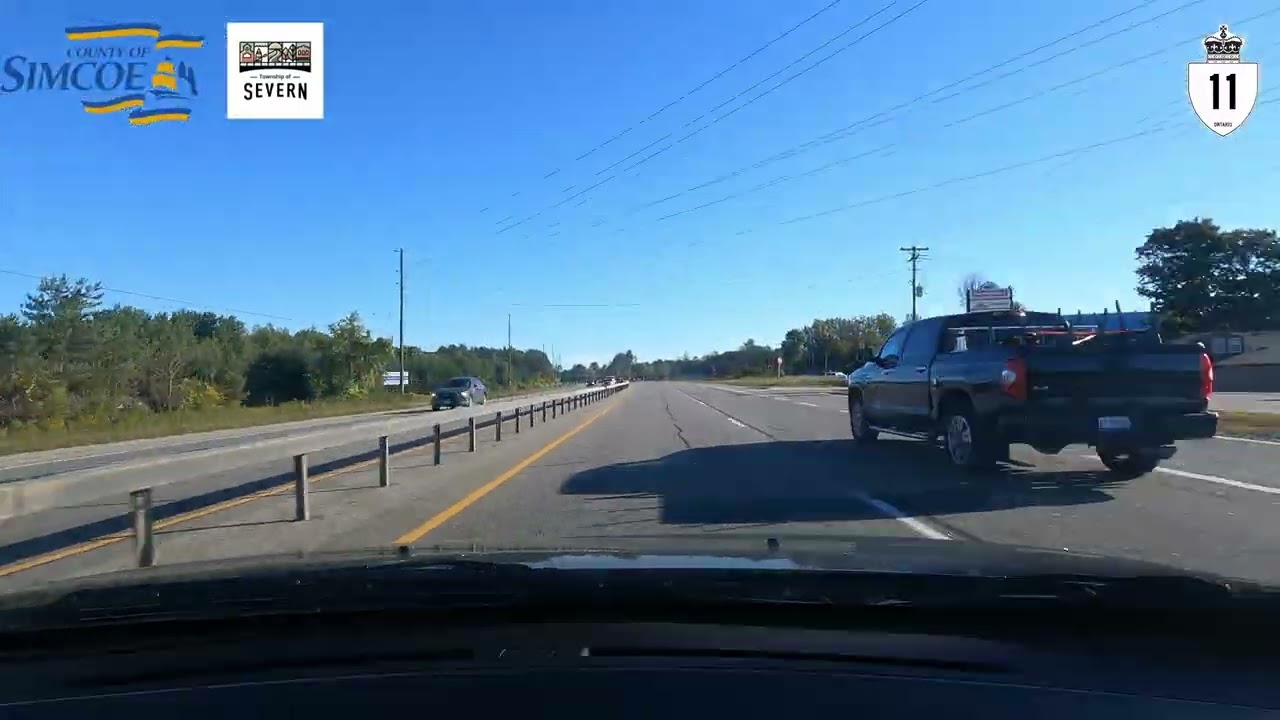 4K Drivelapse - Ontario Highway 11 North Barrie to Huntsville