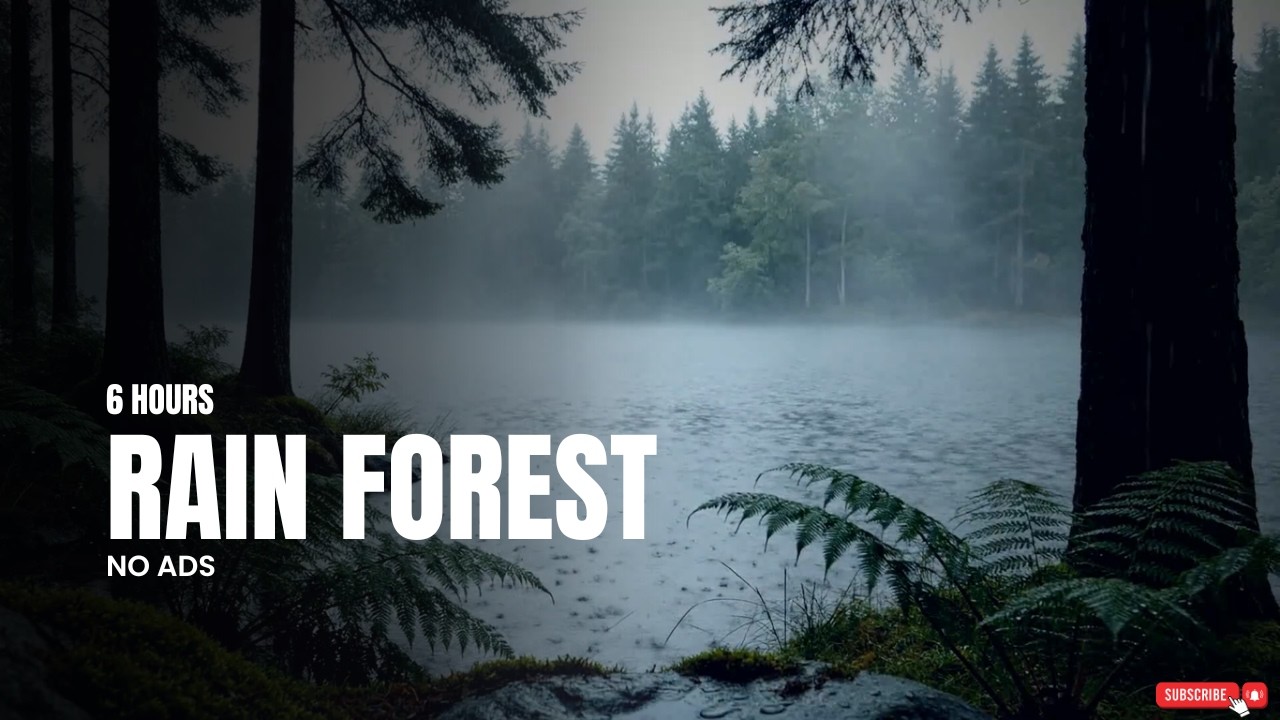 Heavy Rain at a Lakeside 🌧️ | 6 Hours Relaxing Rain Sounds for Sleep & Study