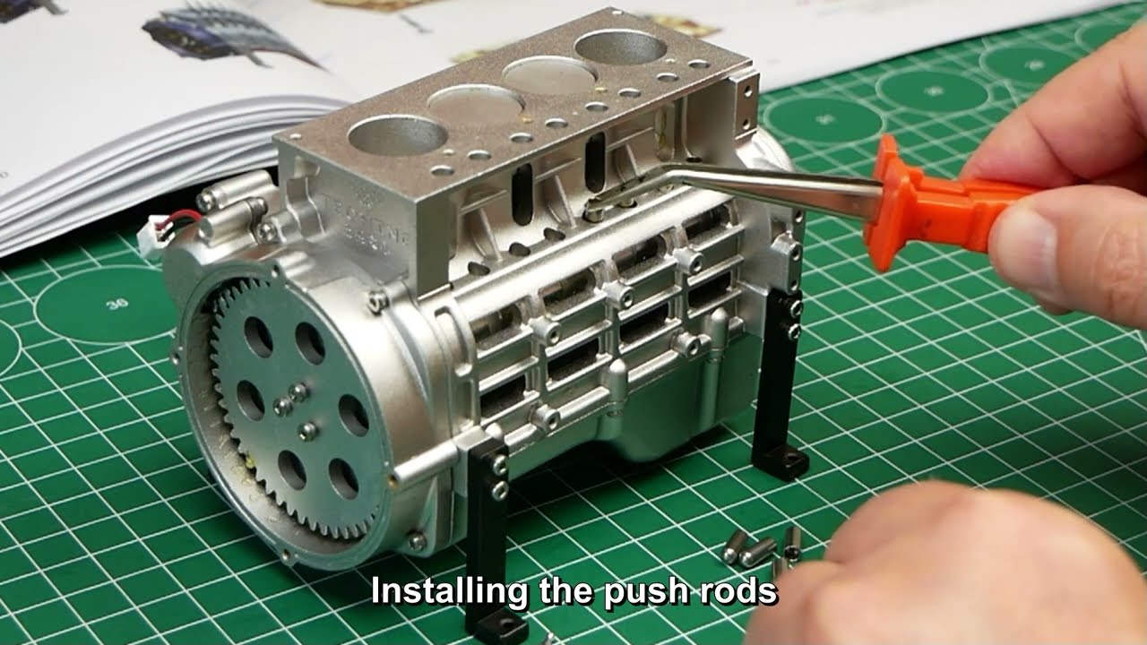 How to build the model of the 4-cylinder diesel engine - 2