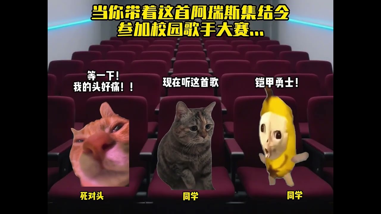 当你带着这首阿瑞斯集结令去叁加校园歌手大赛.#猫meme #猫meme小剧场 #猫meme剧场 #内容过于真实  #搞笑