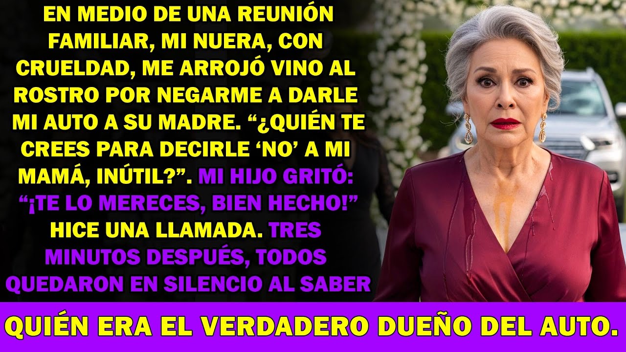 Mi nuera me arrojó vino por decir no a su madre  Mi hijo dijo que lo merecía… y decidí actuar