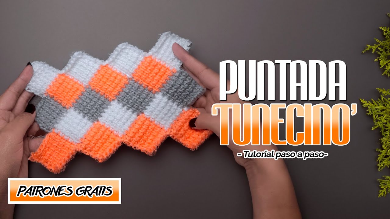 Punto Tunecino Elegante a Crochet - Patrón Super Fácil ✅