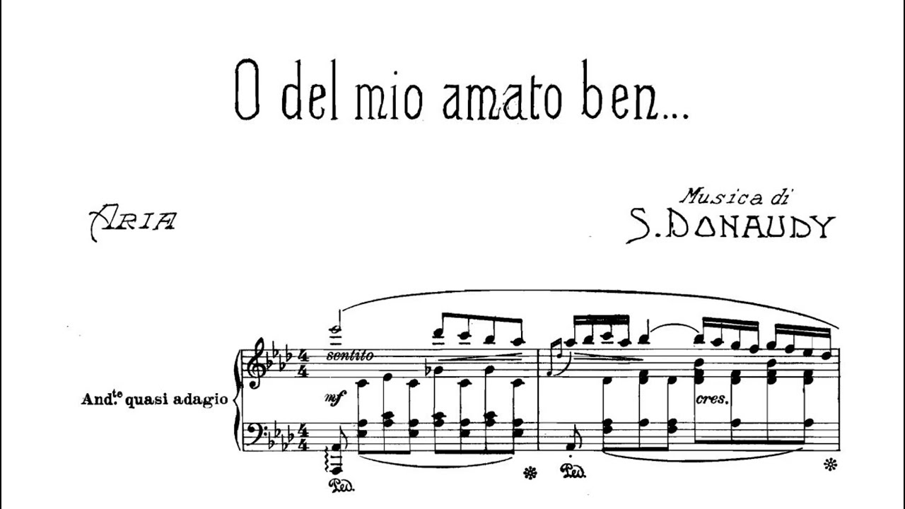 O del mio amato ben - S. DONAUDY (Ab major-High Voice) Piano accompaniment