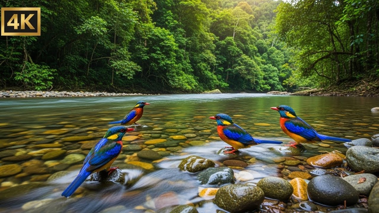 Relaxing Piano with Bird Sounds & River Flow for Deep Sleep, Study, Healing and Calm Focus