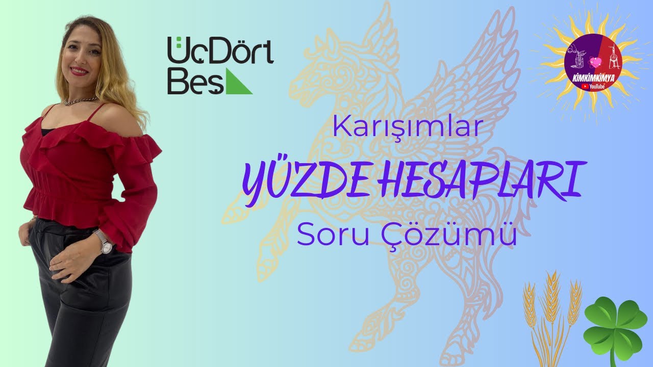Yüzde Hesapları 345 Yayınları Soru Çözümü | 21 Günde TYT - MSÜ Kimya | 10.Sınıf | 16.Gün 3.Video