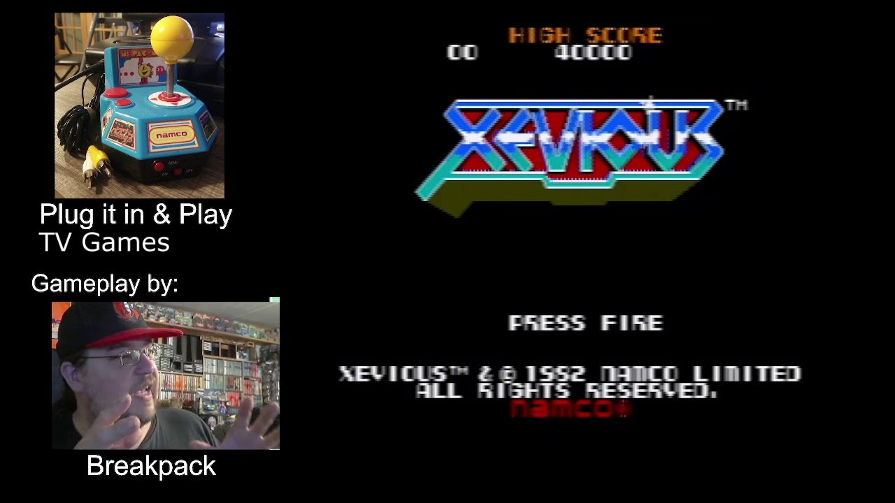 Ms. Pac-Man Collection Plug & Play TV Games - Xevious gameplay