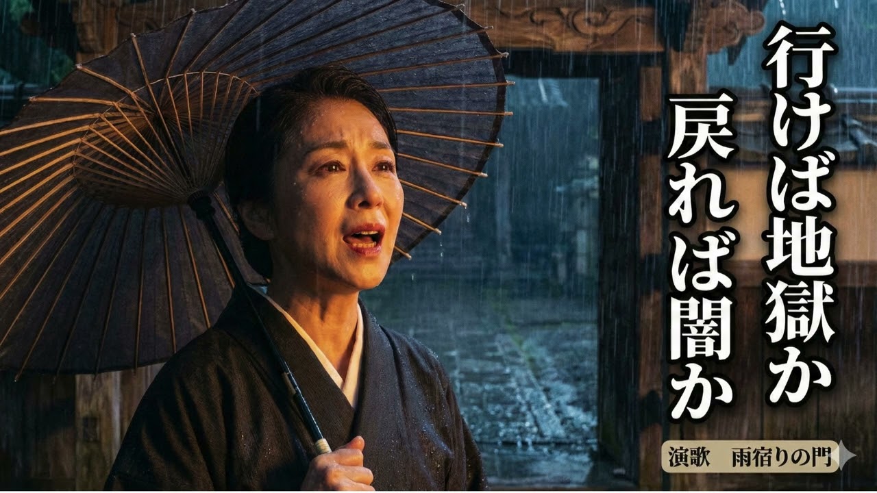 行けば地獄か 戻れば闇か｜雨宿りの門【女の覚悟を歌う演歌】