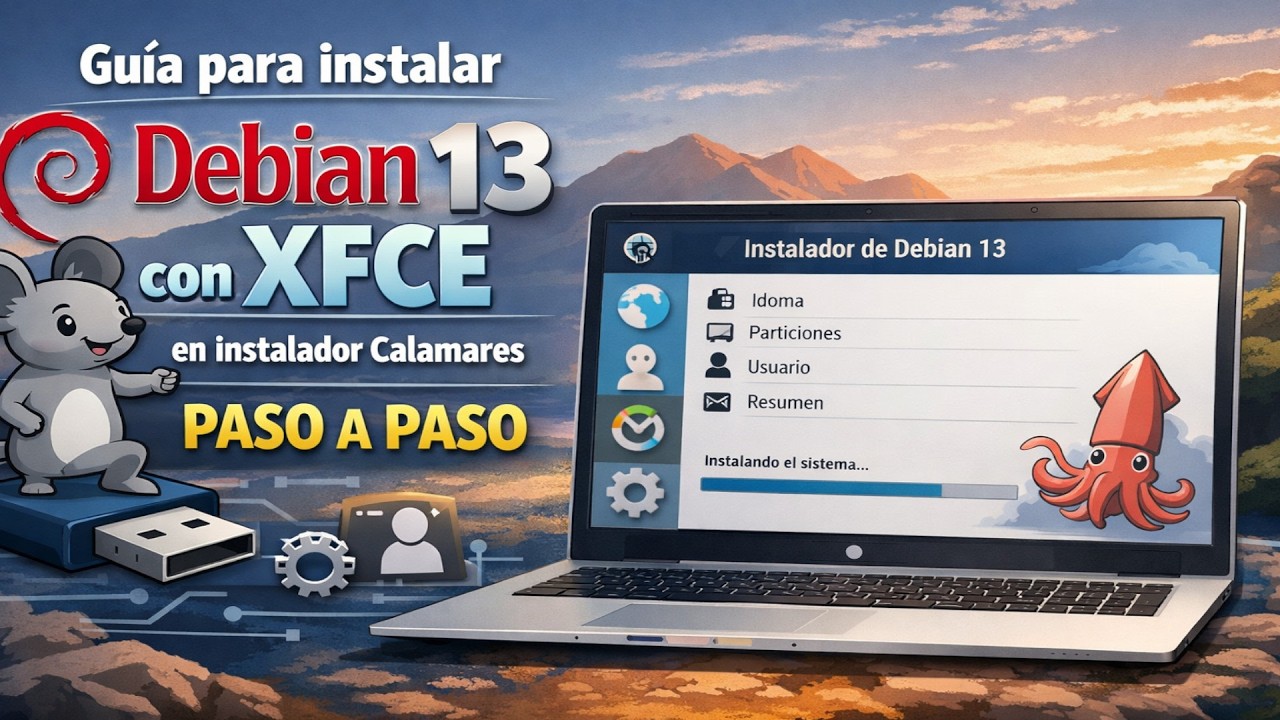 Instalar Debian 13 con XFCE en instalador Calamares paso a paso