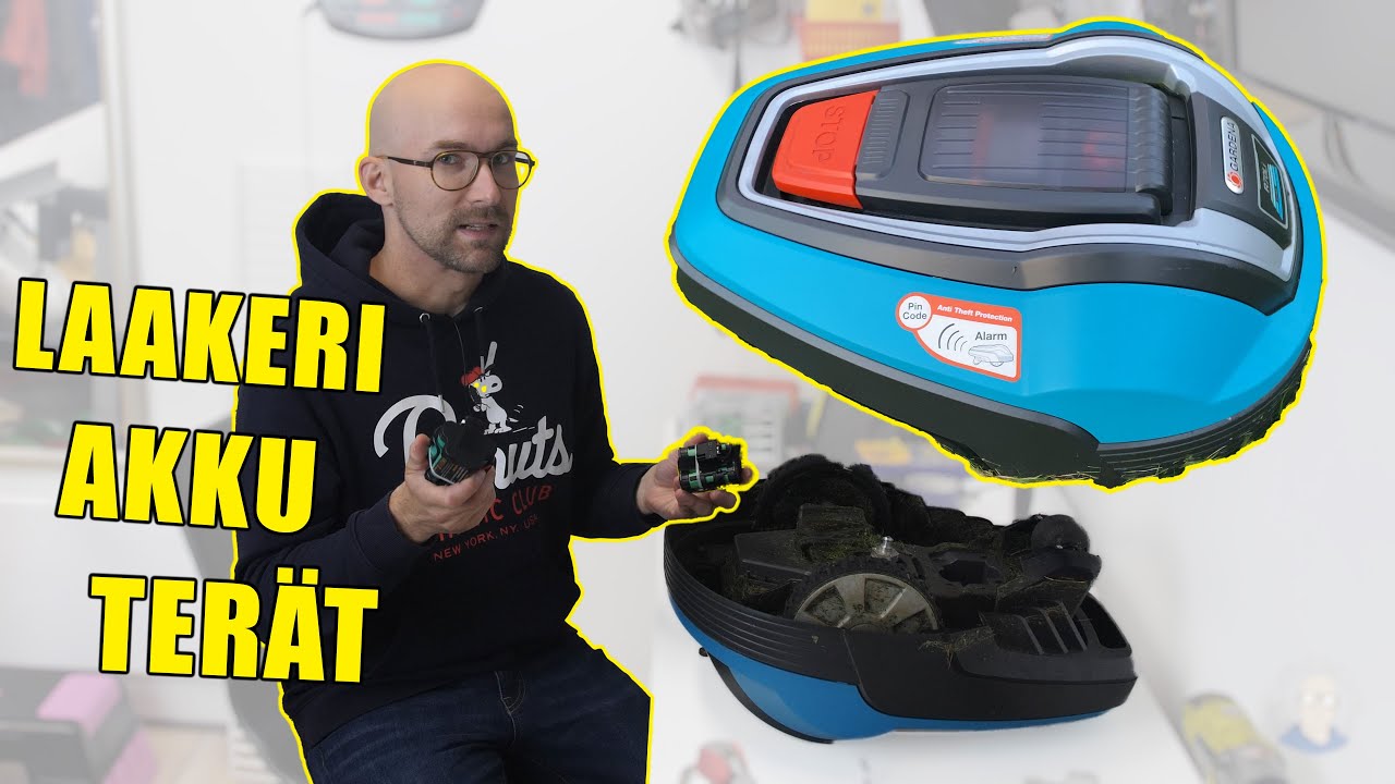 Robottiruohonleikkurin korjaus // Terien vaihto, laakerin vaihto ja akun vaihto.