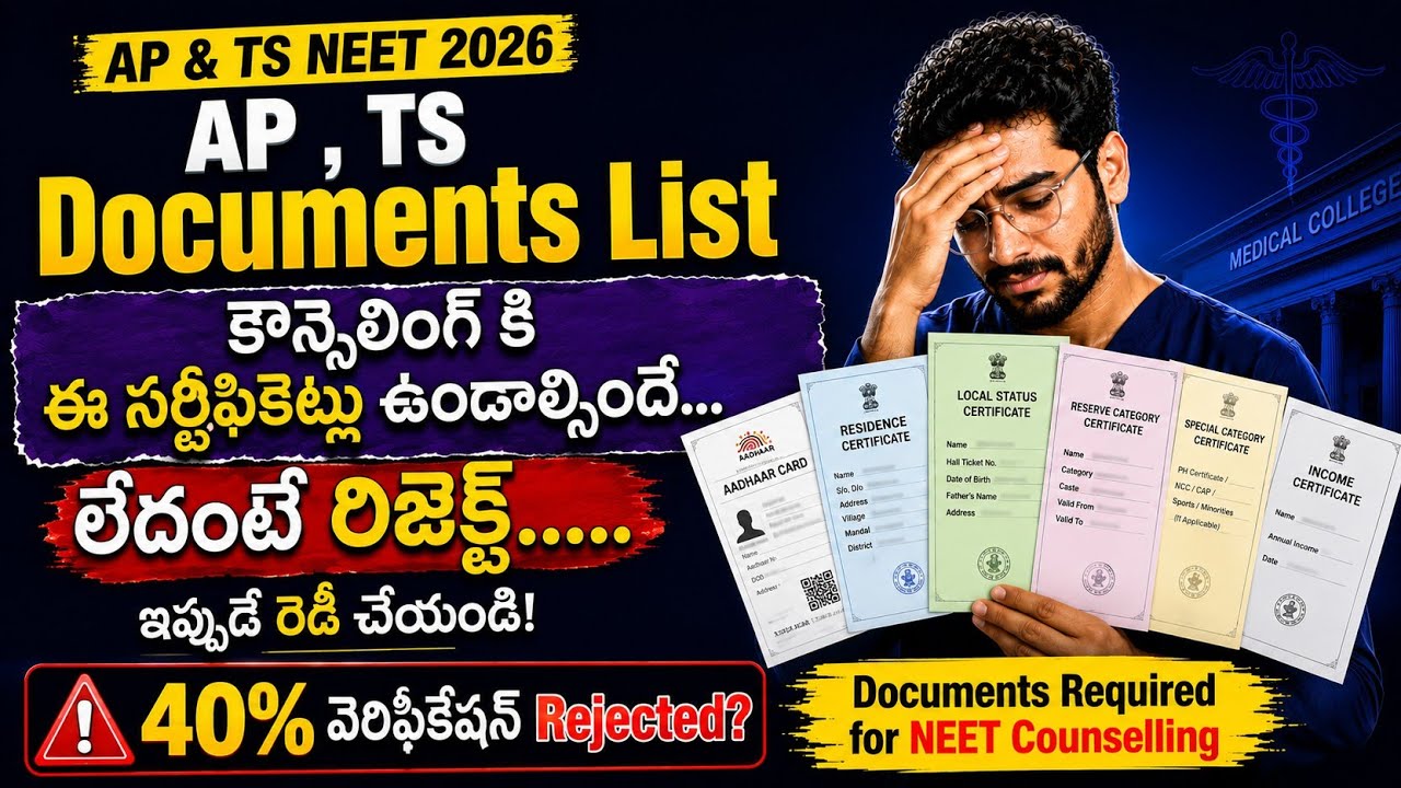 Documents Required For NEET 2026 State Counseling || Certificates Required For TS & AP Counseling