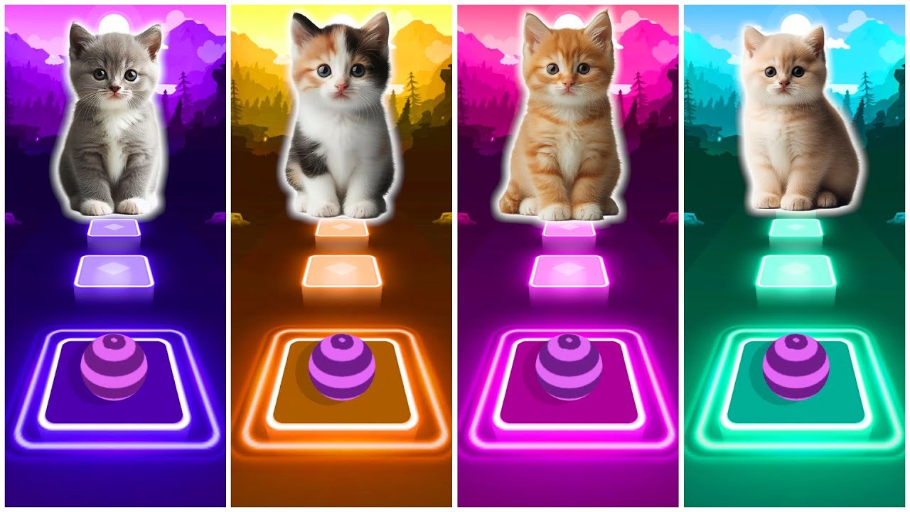 Cute Cat Dance | Old MacDonald Has A Farm, SAD, Say So, Stressed Out | Tiles Hop