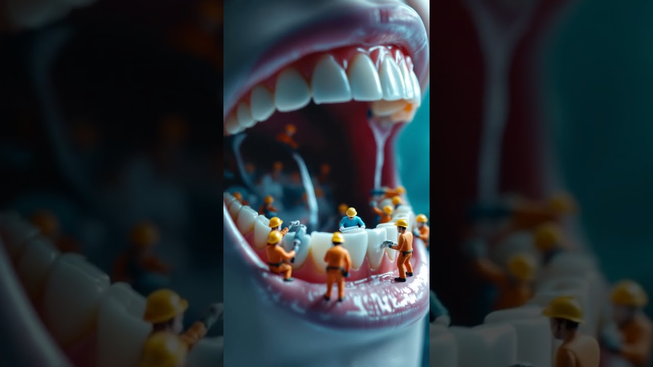Mini Workers Inside Mouth! Realistic AI Edit 🤯