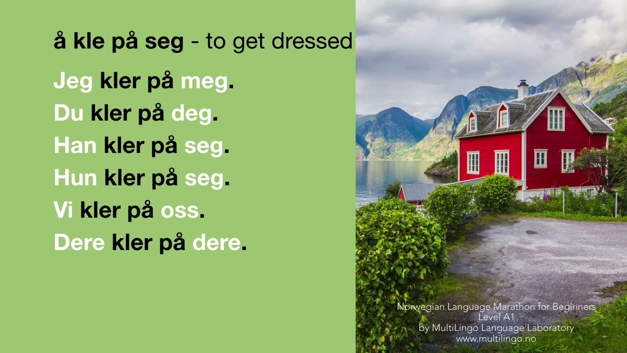 Norwegian refleksive verbs. Conjugation and word order. Norwegian for beginners