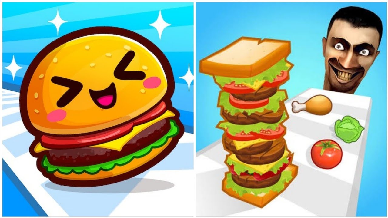 Food Run Vs Sanwich Runner MAX LEVEL Gameplay Walkthrough Merge Epic Mobile Games!