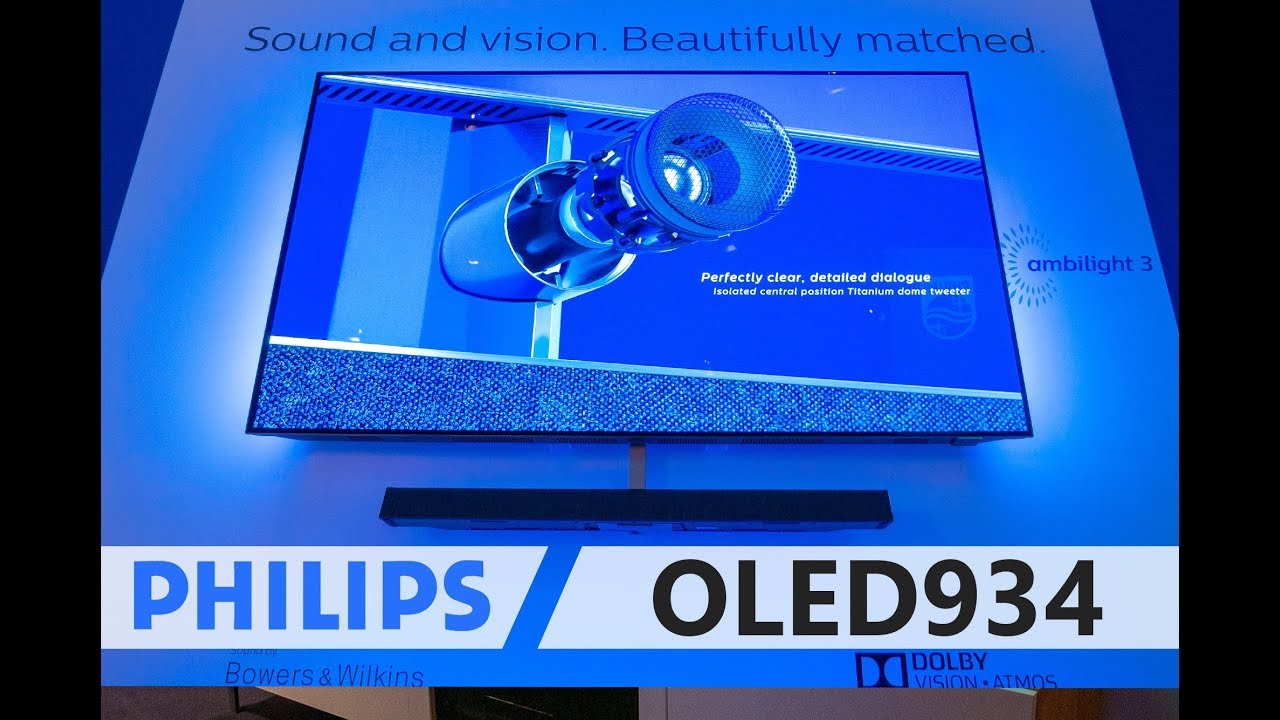 Philips OLED934 (4K OLED+) mit Dolby Atmos Soundbar (IFA 2019)
