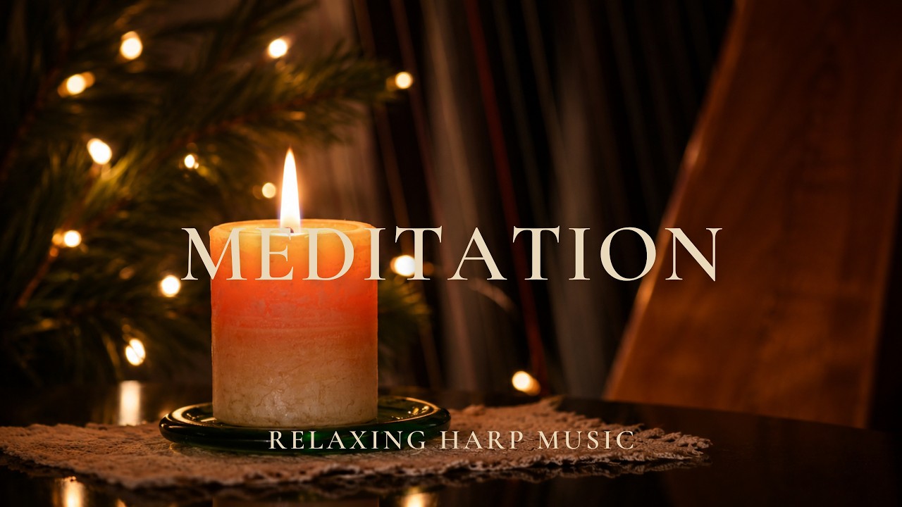 Meditation, soothing harp music with soft candlelight to help you sleep