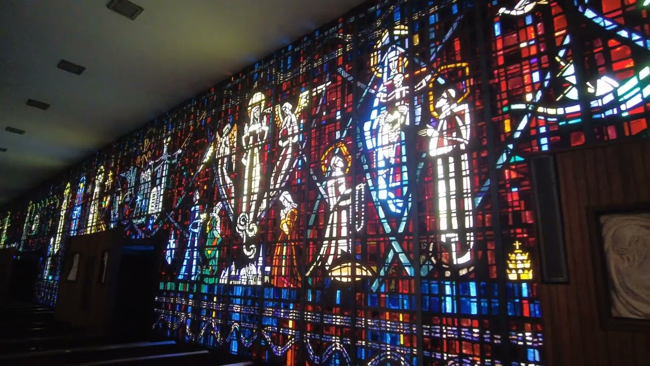 Church of Notre Dame of Lourdes.  INCREDIBLE STAINED GLASS!  - Casablanca Morocco - ECTV