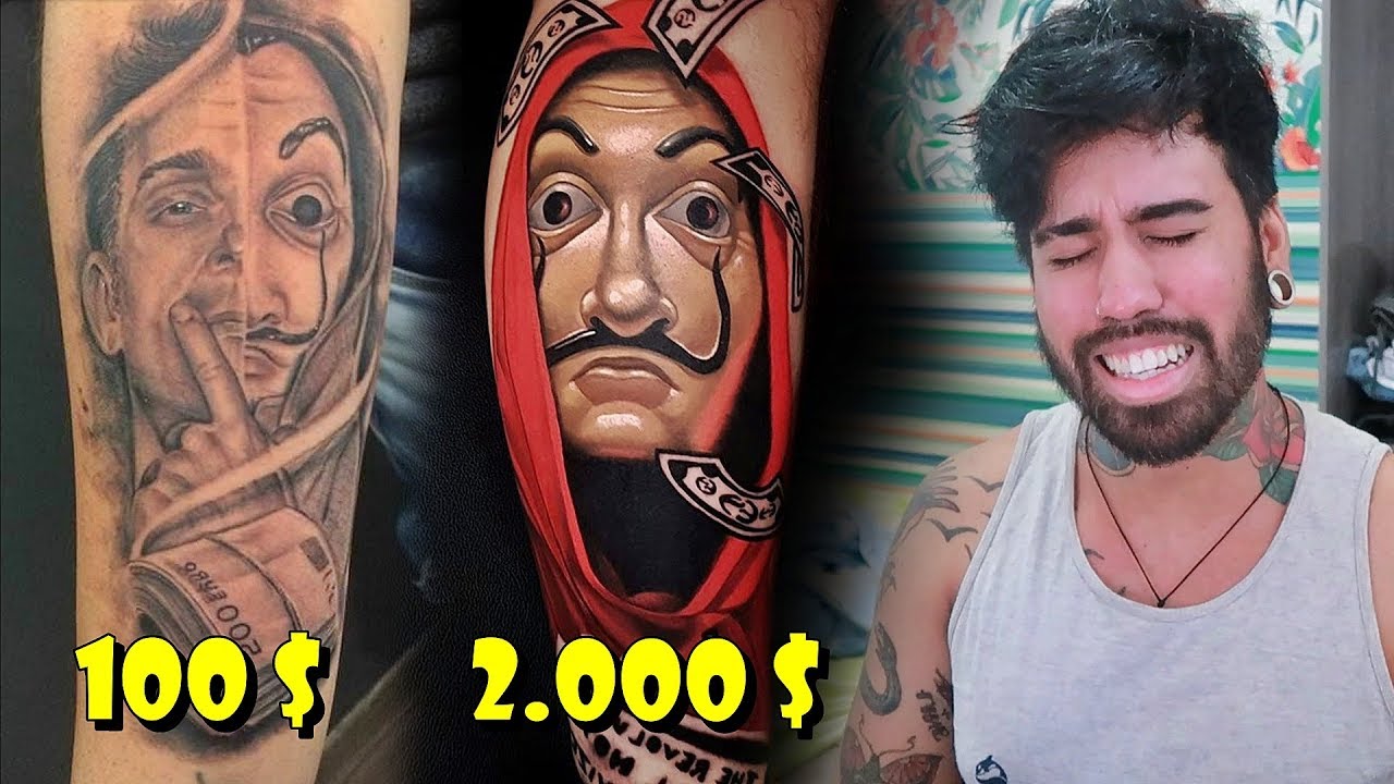 TATUAGEM CARA VS TATUAGEM BARATA 04 - Rosto, Portrait, La casa de papel