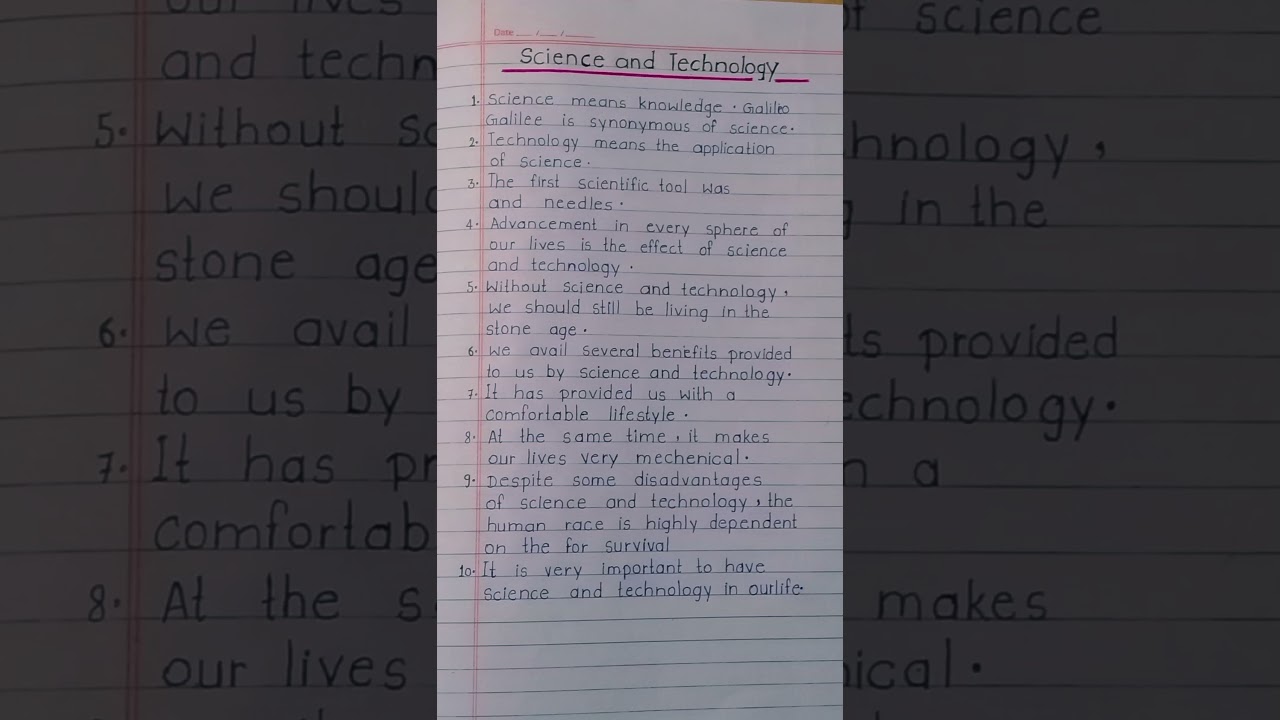 10 Lines On Science And Technology||Essay On Science And Technology In English||#shorts