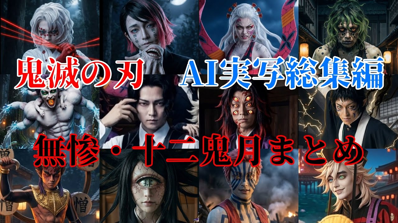 AI実写総集編 無惨・十二鬼月まとめ #anime #鬼滅の刃 #kimetsunoyaiba #demonslayer #ai