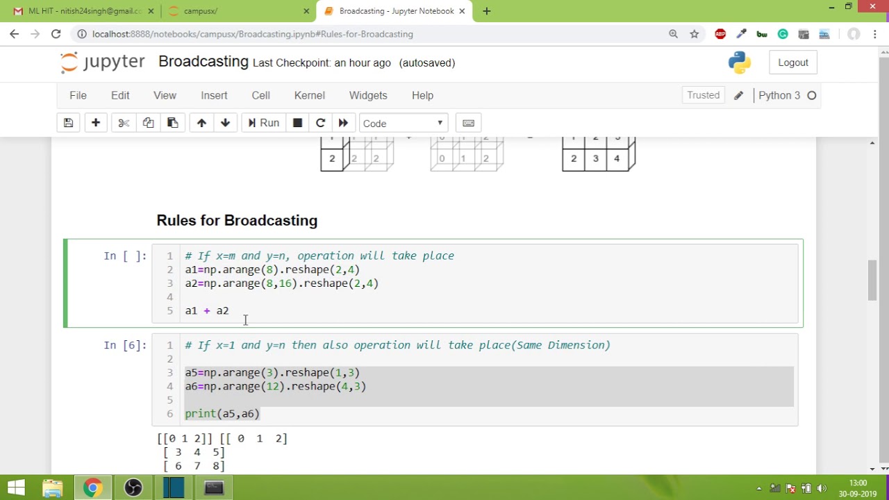 Numpy Part 12 - Broadcasting