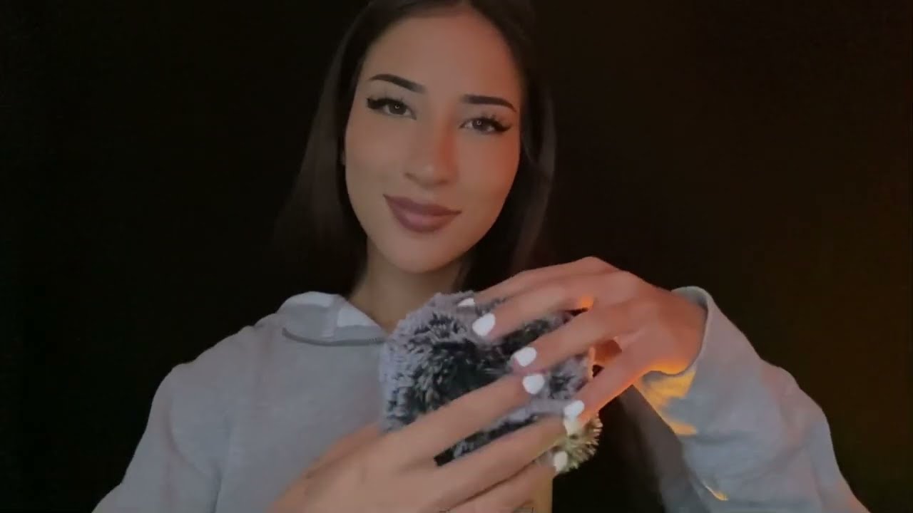 ASMR Mouth Sounds & Fluffy Mic Rubbing 🤍