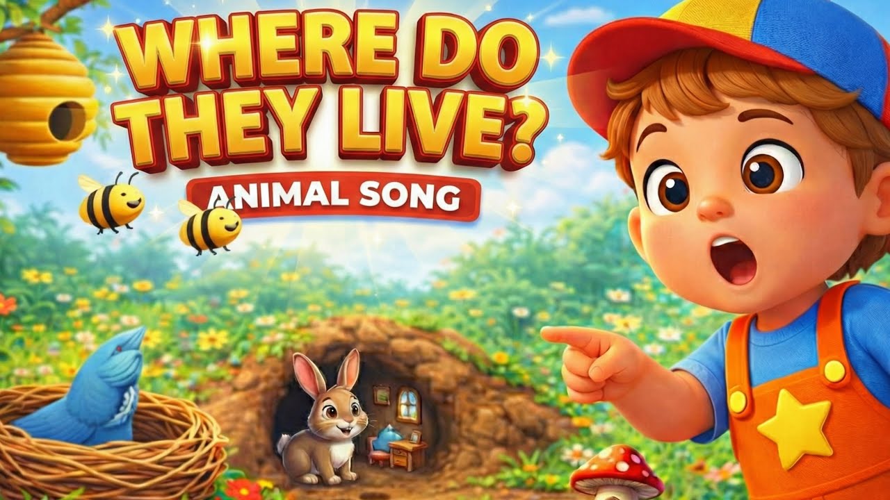 Animal Homes Song 🏡 | Kids Nursery Rhyme | Where Do They Live? #nurseryrhymes #baby #kidslearning