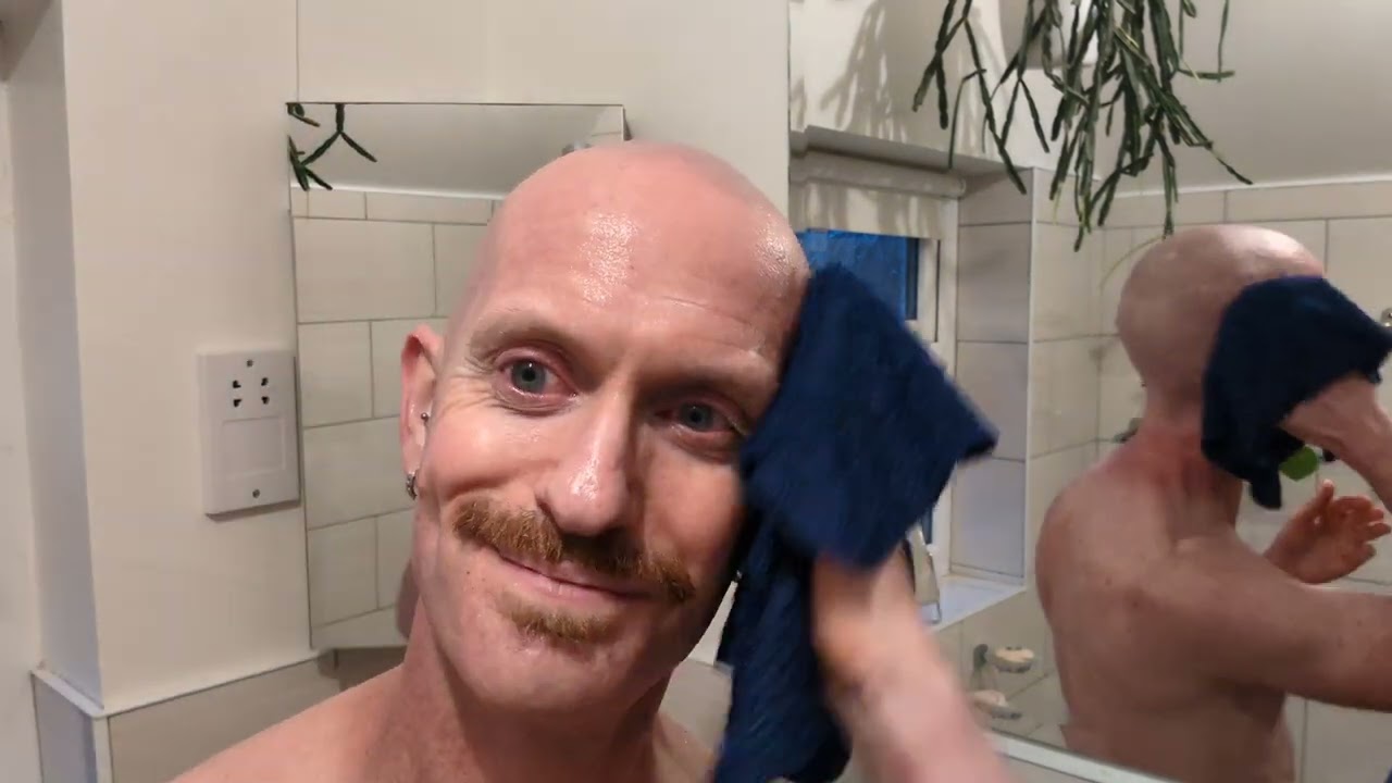 Bald by choice ASMR bald headshave (but keeping that Moustache!)