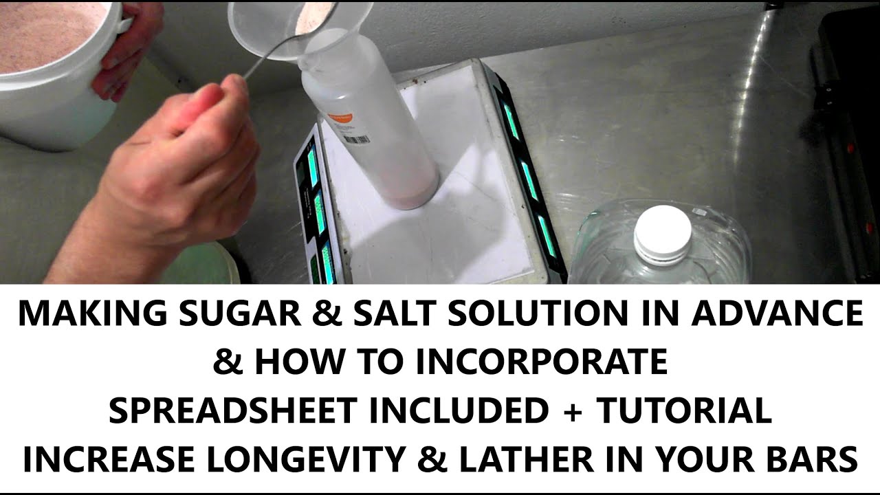 Making Sugar & Salt Solution for Cold Process Soap Making + Spreadsheet Tutorial - Dawn Organics