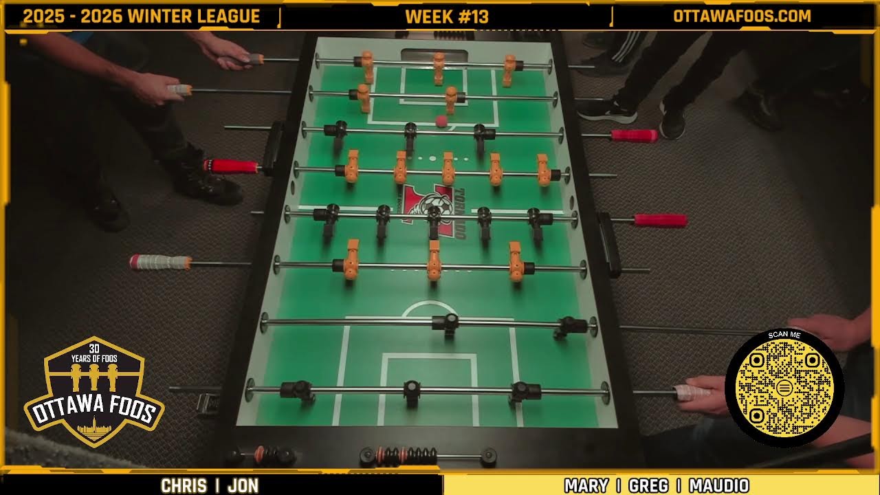 OTTAWA FOOSBALL - WINTER LEAGE WEEK #: 13