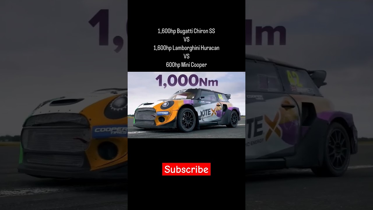Bugatti chiron vs 1600hp Lamborghini vs 600hp mini cooper || Drag race 😱#shorts #dragrace #bugatti