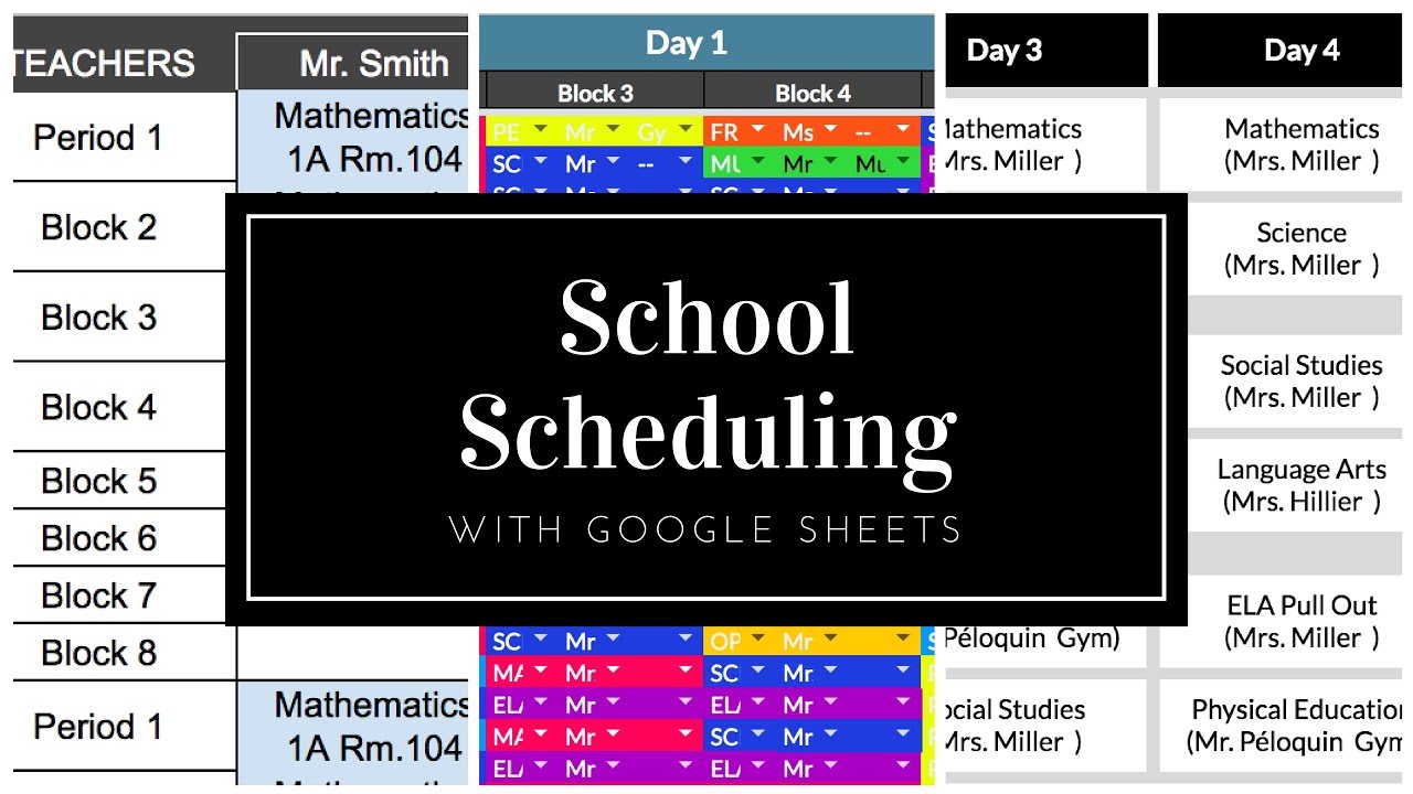School Scheduling Software- Create School Timetables with Google Sheets