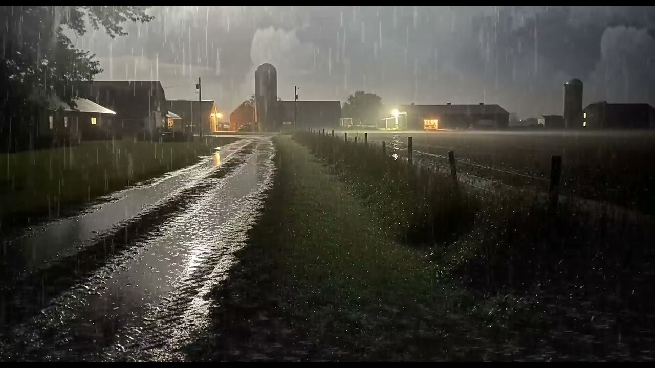 Peaceful Night Vibes ⚡ Heavy Rain & Thunder Rumble